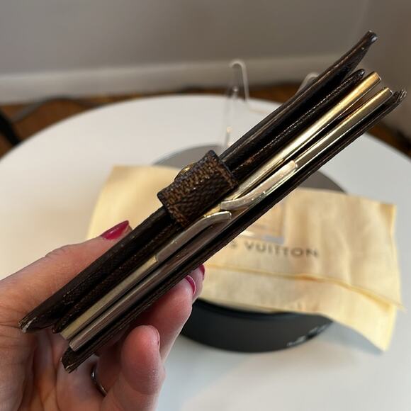 LOUIS VUITTON Vintage Kiss Lock Damier Porte Monnaie Billets Viennois Wallet EUC - Picture 11 of 15